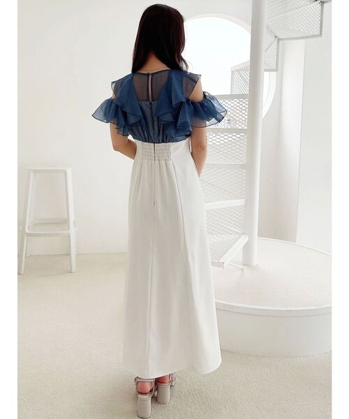 ワンピース（dual　industry） MERCURYDUO ワンピース 2WAYシアーラッフルドッキングワンピース