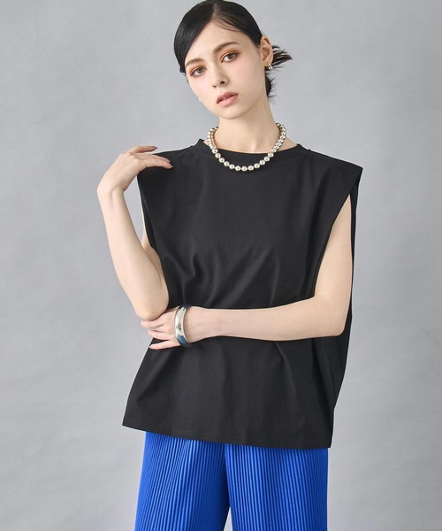 tシャツ AK+1 / タックショルダー ノースリーブTシャツ レディース Demi-Luxe BEAMS（デミルクス ビームス）AK+1 / タック