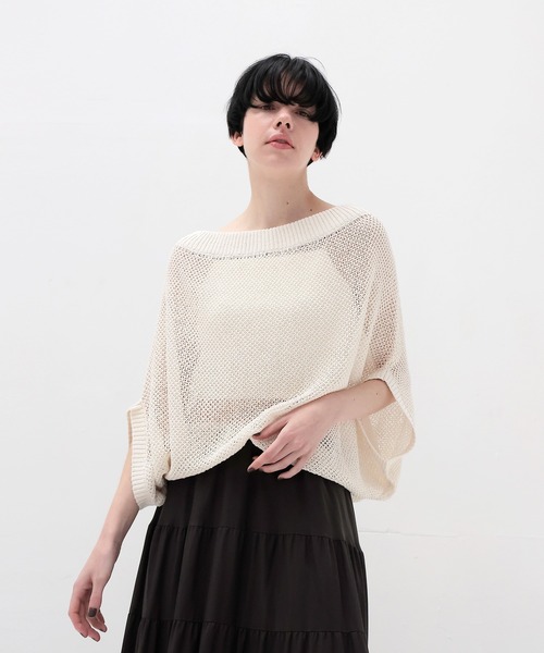 ニット セーター paper yarn 2way dolman pullover(ペーパーヤーン2ウェイドルマンプルオーバー) レディース