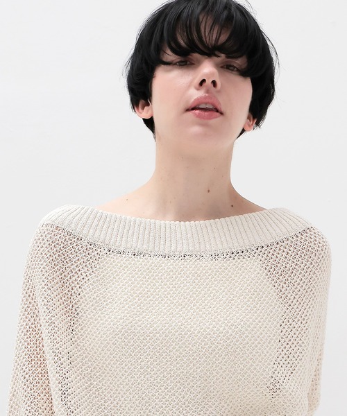 ニット セーター paper yarn 2way dolman pullover(ペーパーヤーン2ウェイドルマンプルオーバー) レディース DRESSLAVE ニット セーター paper yarn 2way dolman pullover