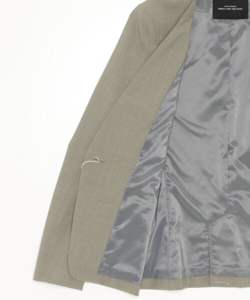 GREEN LABEL RELAXING ノーカラージャケット 38 ネイビー green label relaxing 「green relaxing」 ノーカラージャケット