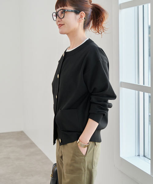 スピックアンドスパン☆ウォッシャブルクルーネックカーディガン Spick & Span｜《WEB限定追加予約》ウォッシャブルクルーネック