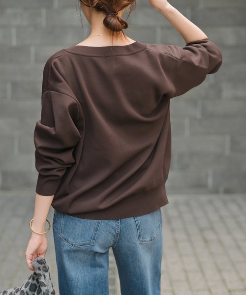 スピックアンドスパン WEB限定 ウォッシャブクルーネックカーディガン Spick＆Span カーディガン 「WEB限定追加」ウォッシャブルクルー