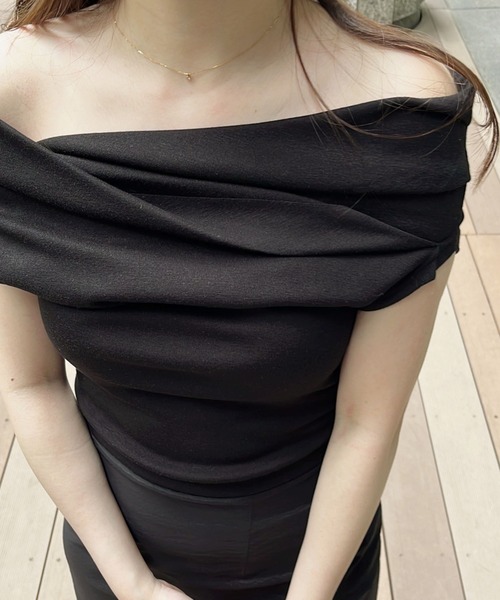 tシャツ オフショルダーノースリーブトップス/off shoulder nosleeve tops(ayaka select)　ホワイト　ベージュ　ブ