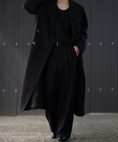 CLEL チェスターコート ブラック S CLEL チェスターコート コート 「CLEL」Tech Melton Loose