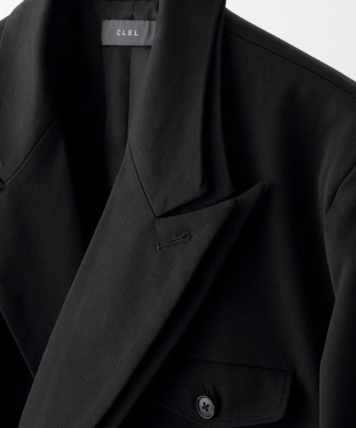 【新品タグ付き】CLEL チェスターコート ブラック S CLEL チェスターコート コート 「CLEL」Loose Cord Lace Long