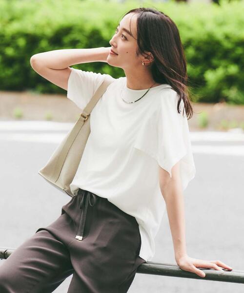 tシャツ 「きれいめ／接触冷感／日本製」ハンカチスリーブプルオーバー レディース