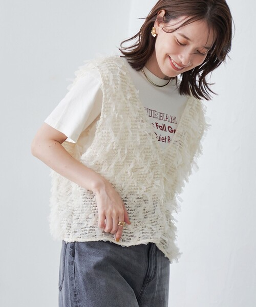coen（コーエン） ベスト ジレ リボンチュール 2wayベスト レディース