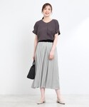 パンツ 「ウエストゴム仕様/長く着られる」スカ...の詳細画像1