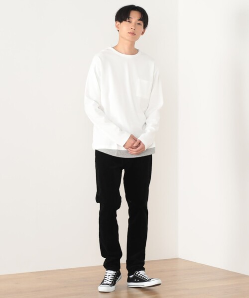 「BEAMS HEART」 長袖Tシャツ MEDIUM ネイビー メンズ