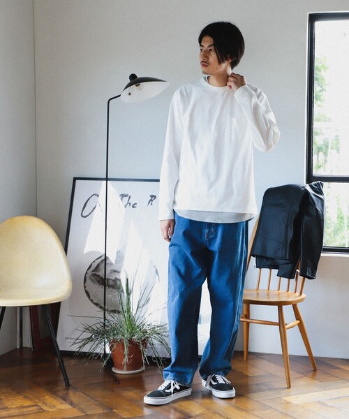 「BEAMS HEART」 長袖Tシャツ MEDIUM ネイビー メンズ