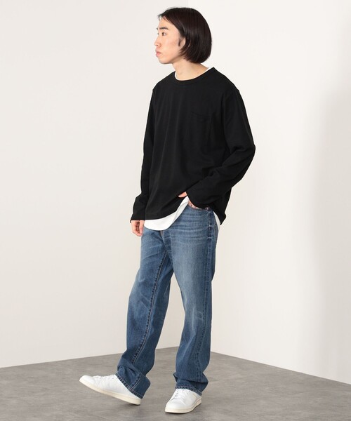 「BEAMS HEART」 長袖Tシャツ MEDIUM ネイビー メンズ