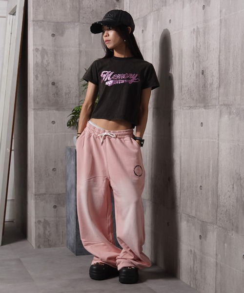 MEMORY tシャツ 「MEMORY」ラインストーン ロゴ ピグメント チビT