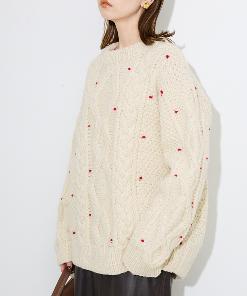 SLOBE IENA ニット セーター embroideryハンドニット レディース