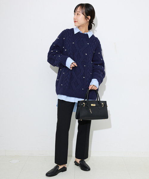 SLOBE IENA ニット セーター embroideryハンドニット レディース