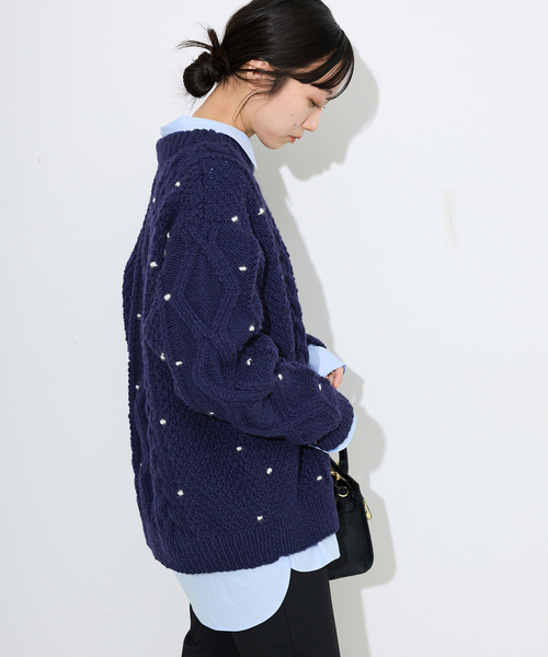 【美品】SLOBE IENA embroidery カーディガン SLOBE IENA embroidery カーディガン FREEサイズ