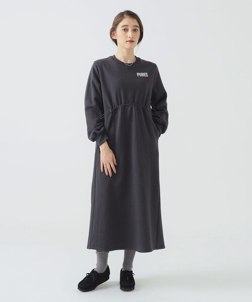 B：MING by BEAMS（ビーミング by ビームス） ワンピース 裏毛ロゴ