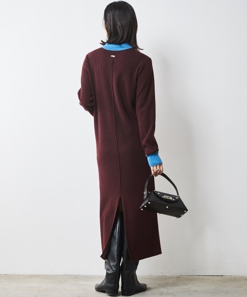 CHIC STYLE（シックスタイル） ニットワンピース 3L バーガンディー