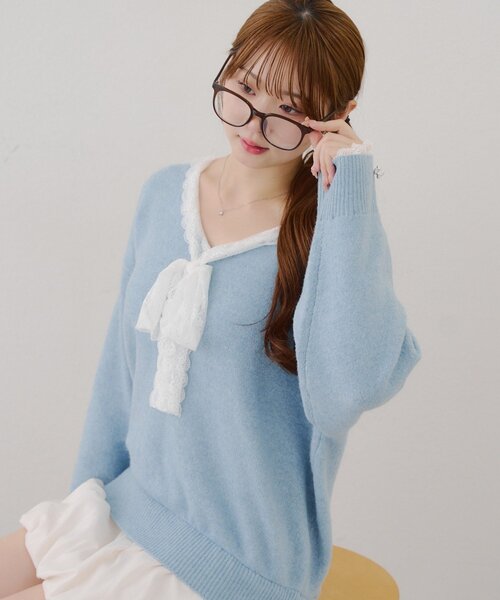 continuer de NICE CLAUP ワンピース 「Ribbon Collection」レース裾