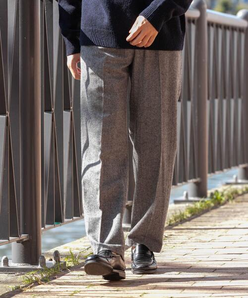 URBAN RESEARCH ROSSO MEN パンツ ウールツイードワイドパンツ メンズ