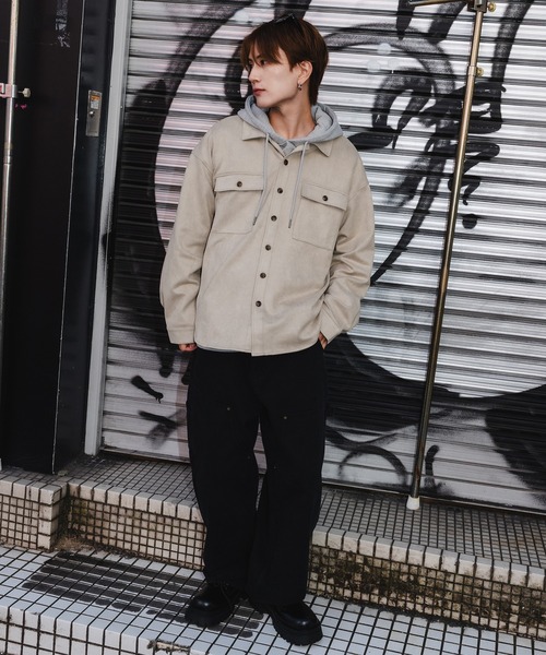 【良品】STONE  23AWシャツジャケット ベージュ XL PHINGERIN【フィンガリン】Corduroy stone snap shirt jacket 