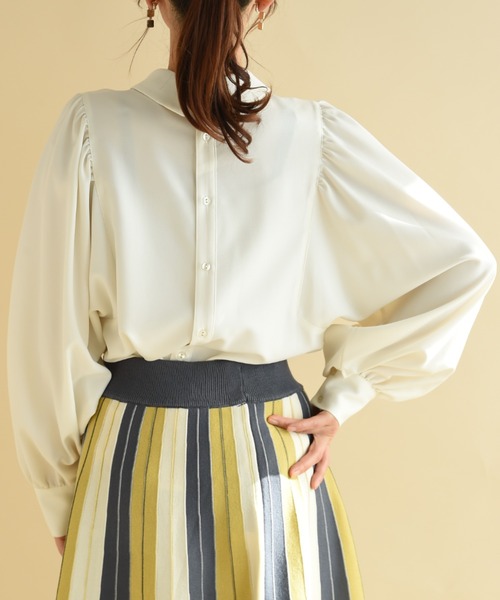 「INTERPLANET」 長袖ブラウス FREE ネイビー レディース_画像4