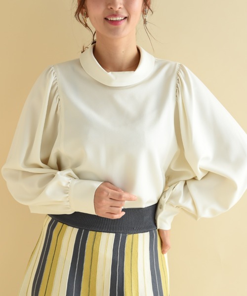 「INTERPLANET」 長袖ブラウス FREE ネイビー レディース_画像5