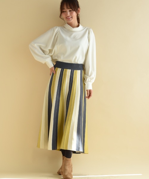 「INTERPLANET」 長袖ブラウス FREE ネイビー レディース_画像7