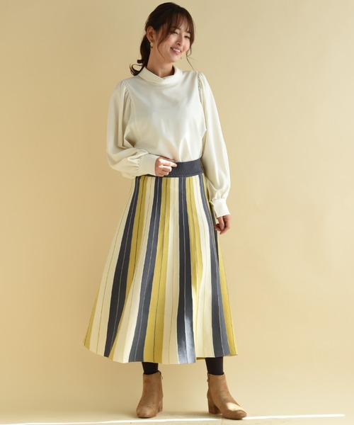 「INTERPLANET」 長袖ブラウス FREE ネイビー レディース_画像8