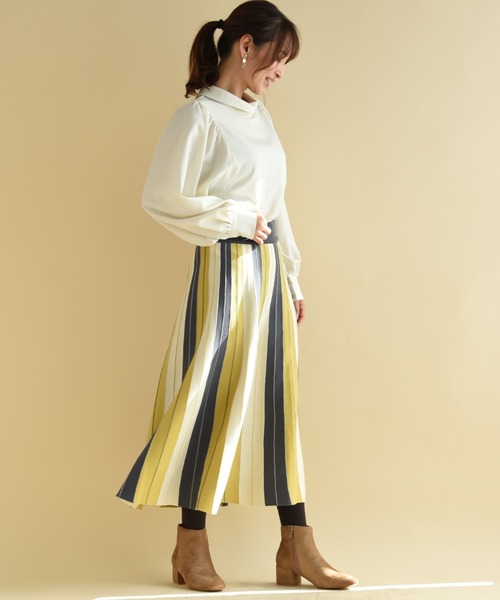 「INTERPLANET」 長袖ブラウス FREE ネイビー レディース_画像9