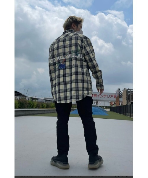 「L.H.P Private Brand」 「A4A」長袖シャツ L イエロー メンズ_画像2