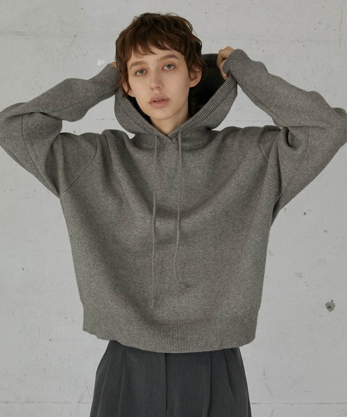 【LA PEAU DE GEM】knit hoodie/ニットフーディ la peau de gem（ラポドゥジェム） パーカー 「LA PEAU DE GEM」knit