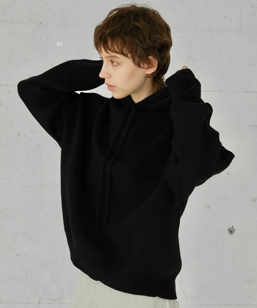 【La peau de gem. 】cup in knit cami la peau de gem（ラポドゥジェム） パーカー 「LA PEAU DE GEM」knit