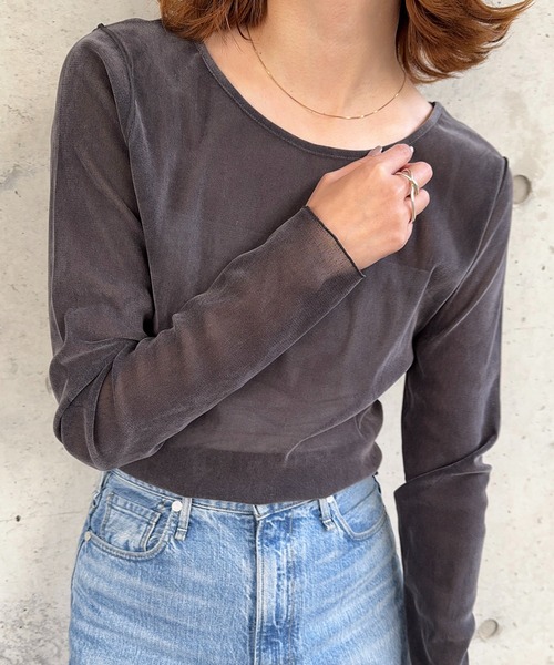 「meilmada」 長袖ニット FREE チャコールグレー レディース_画像2