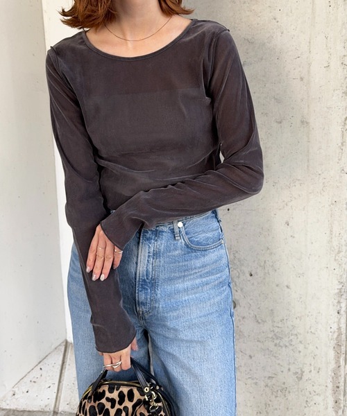 「meilmada」 長袖ニット FREE チャコールグレー レディース_画像4