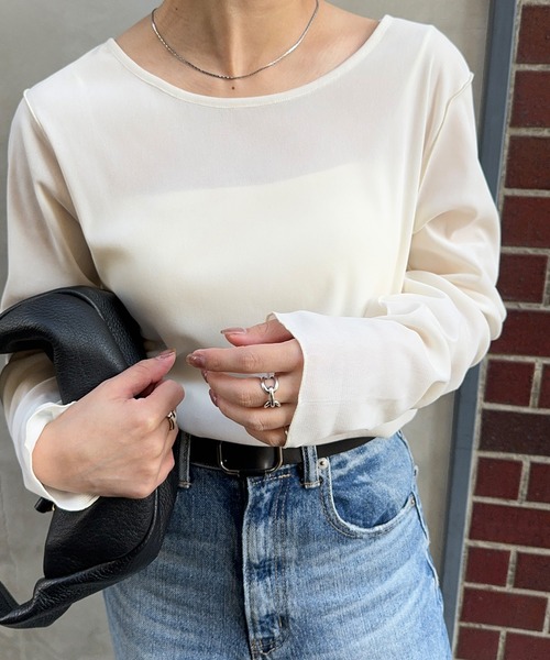 「meilmada」 長袖ニット FREE チャコールグレー レディース_画像8