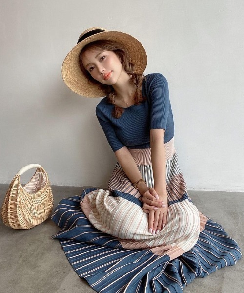 「EIMY ISTOIRE」 ニットワンピース FREE ピンク レディース_画像2