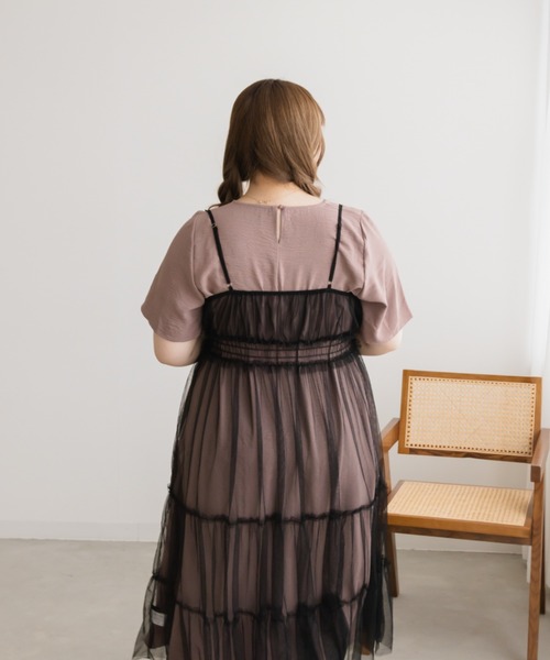 「CLETTE」 半袖ワンピース 4L グレー レディース_画像2