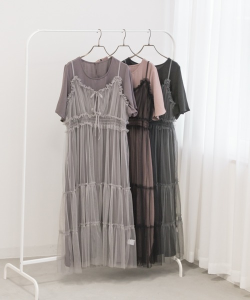 「CLETTE」 半袖ワンピース 4L グレー レディース_画像6