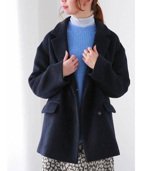 Te chichi（テチチ） テーラードジャケット フリ- ネイビー レディース