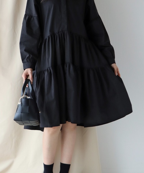 「BLUEEAST」 「tsgz」シャツワンピース MEDIUM ブラック レディース_画像3
