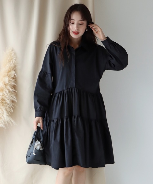 「BLUEEAST」 「tsgz」シャツワンピース MEDIUM ブラック レディース_画像7