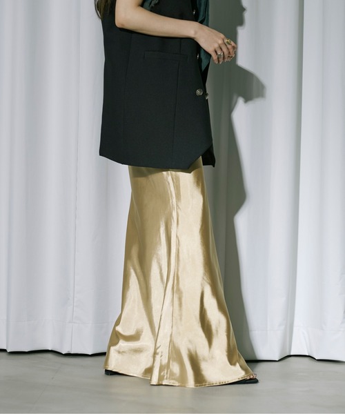 「Ezick」 ロングスカート FREE ブラック レディース_画像7