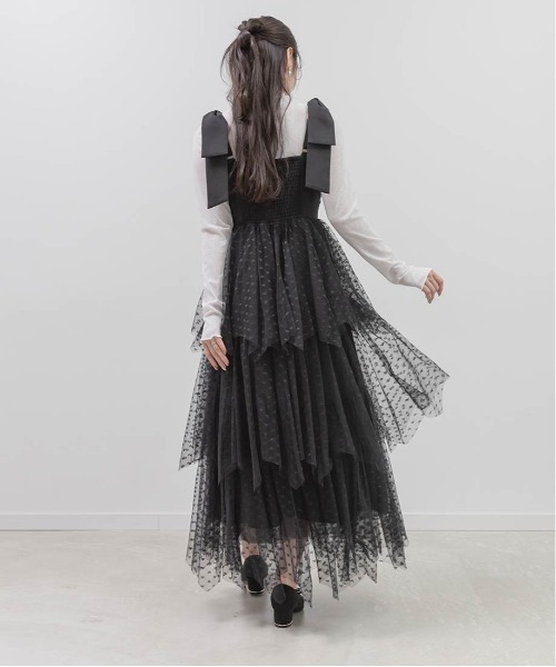 RANDA ハートチュールリボンティアードワンピース RANDA（ランダ） ワンピース 「Heart Collection」ハートチュール