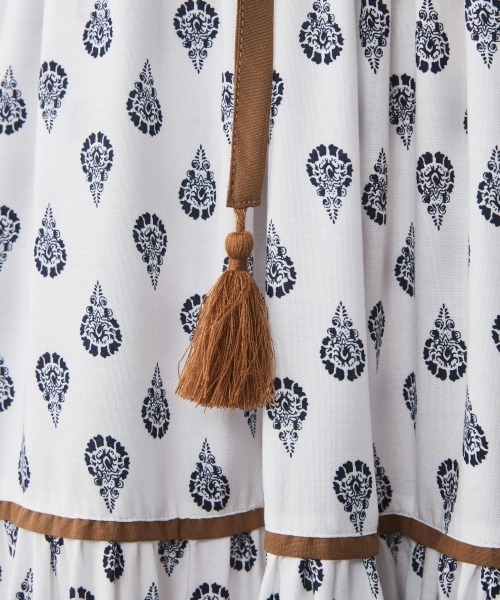 「CHIC STYLE」 7分袖ワンピース M ホワイト レディース_画像8