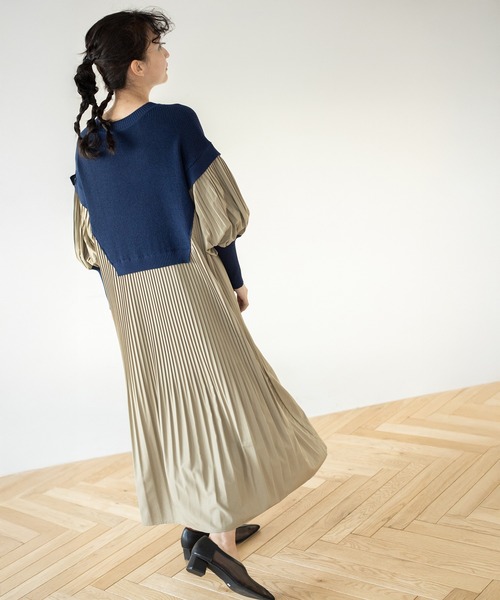 「OSMOSIS」 ドッキングワンピース ONE SIZE ネイビー レディース_画像3