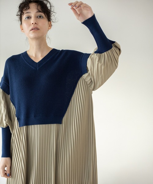 「OSMOSIS」 ドッキングワンピース ONE SIZE ネイビー レディース_画像6