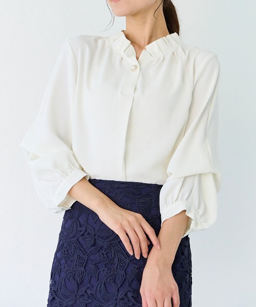 「INCEDE」 長袖ブラウス M オフホワイト レディース_画像3