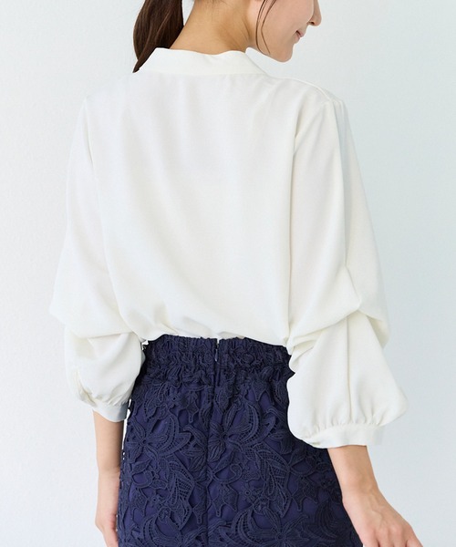 「INCEDE」 長袖ブラウス M オフホワイト レディース_画像5