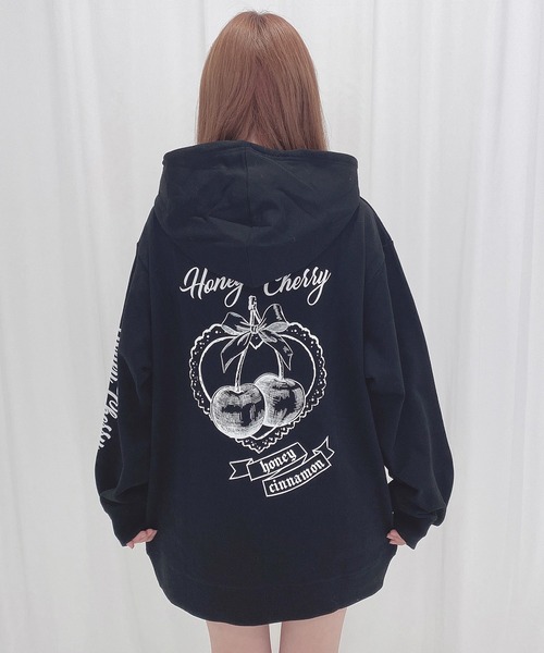 Honey Cinnamon」 ジップアップパーカー FREE ブラック レディース 